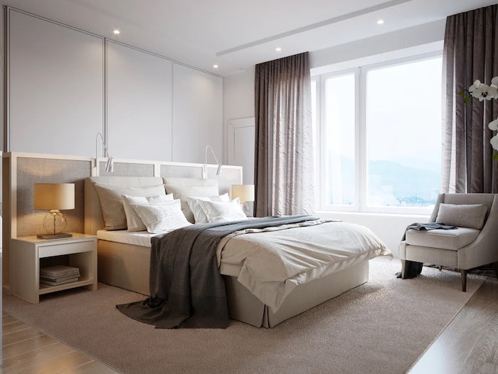 grey walled bedroom ideas