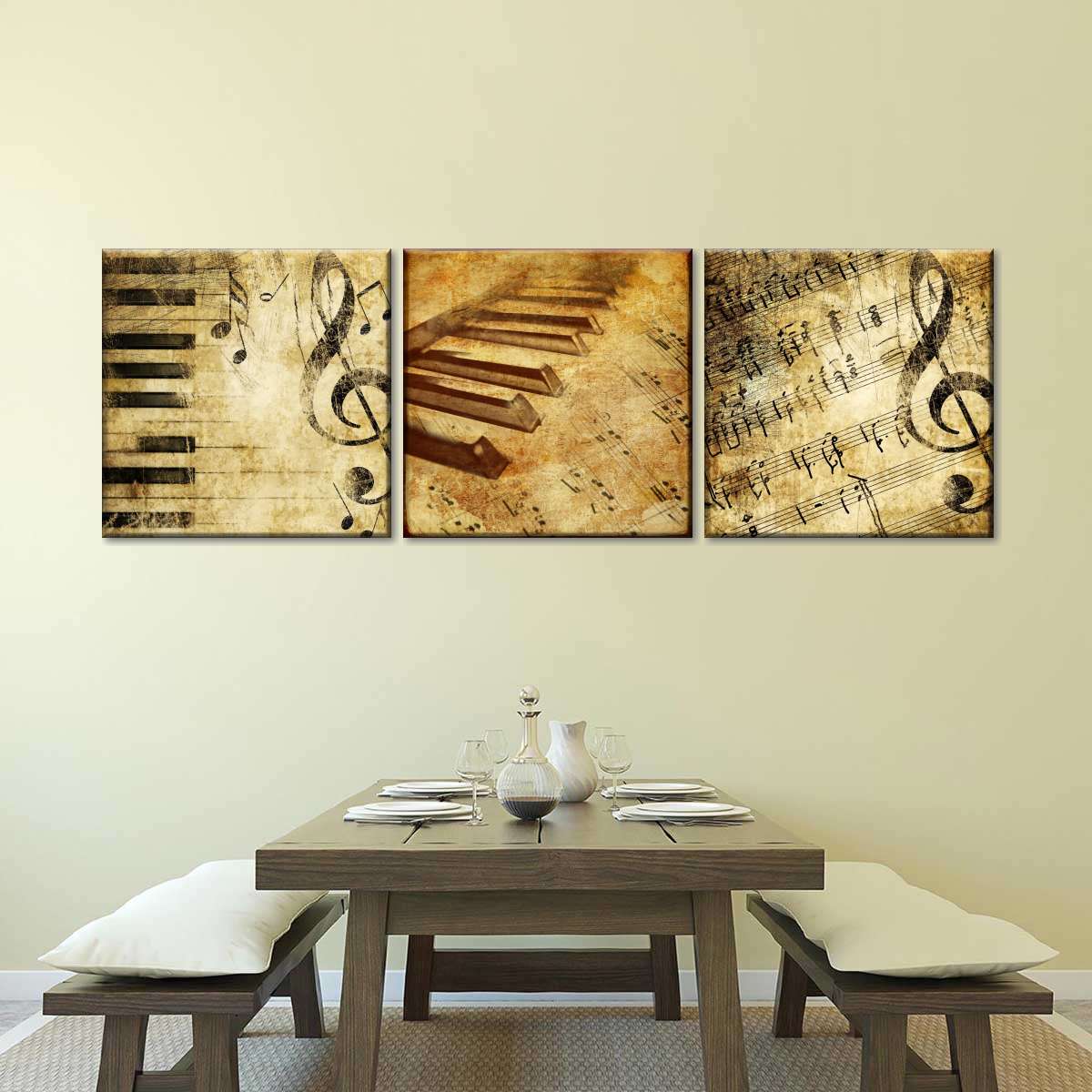 Music Note Canvas Set Wall Art