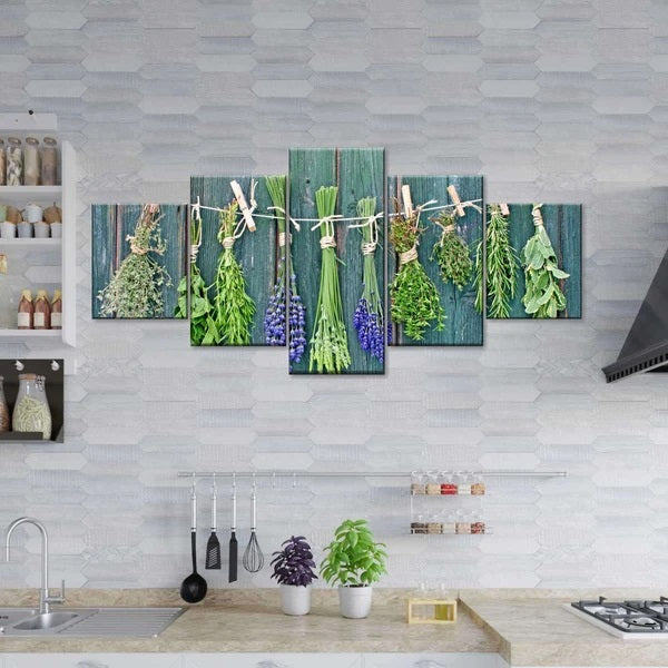 Drying Herbs Multi Panel Canvas Wall Art