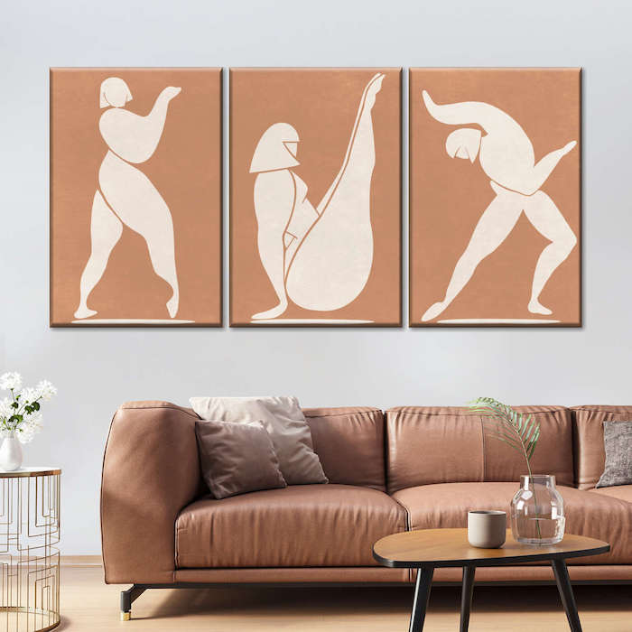 Curvy Female Yoga Canvas Set Wall Art