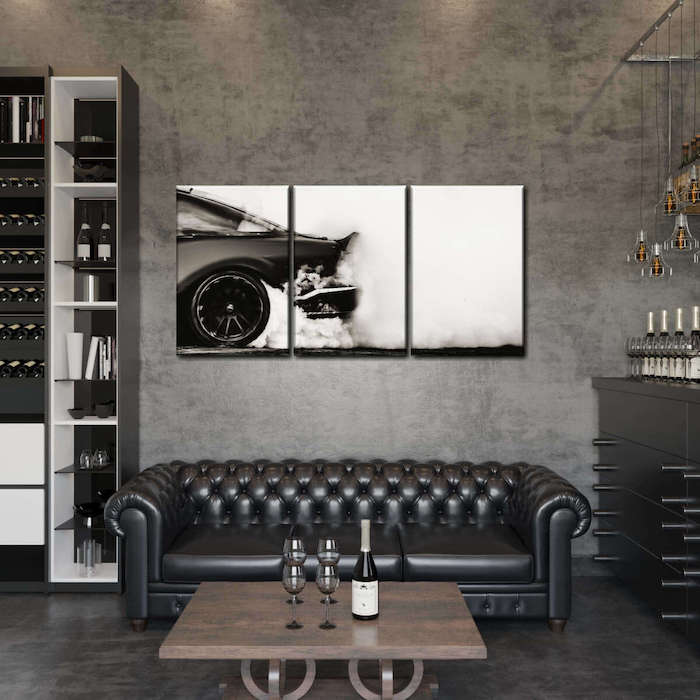 Muscle Car Drift Multi Panel Canvas Wall Art