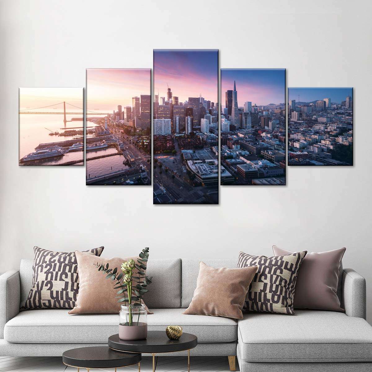 San Francisco Sunrise Multi Panel Canvas Wall Art