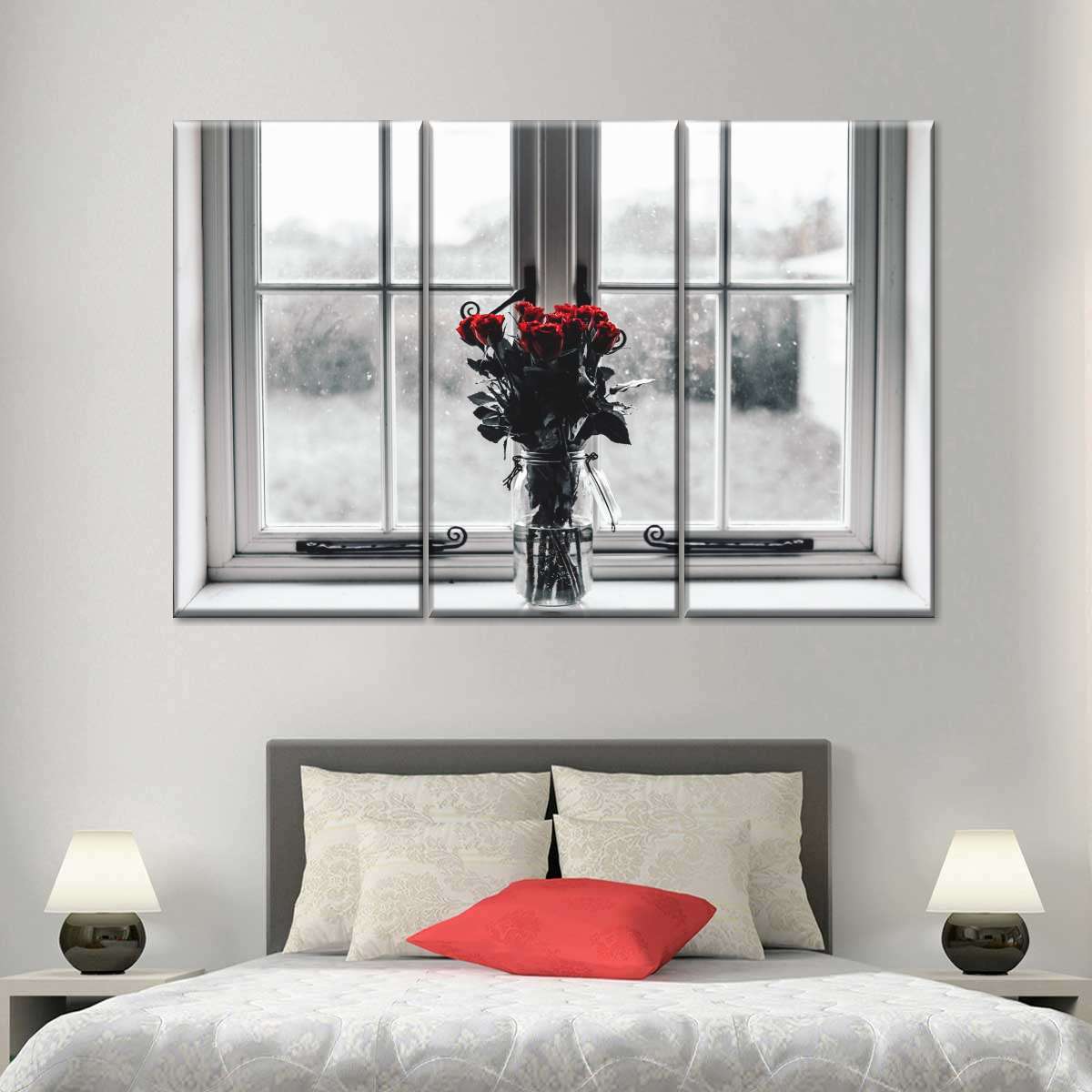 Rose Anticipation Multi Panel Canvas Wall Art